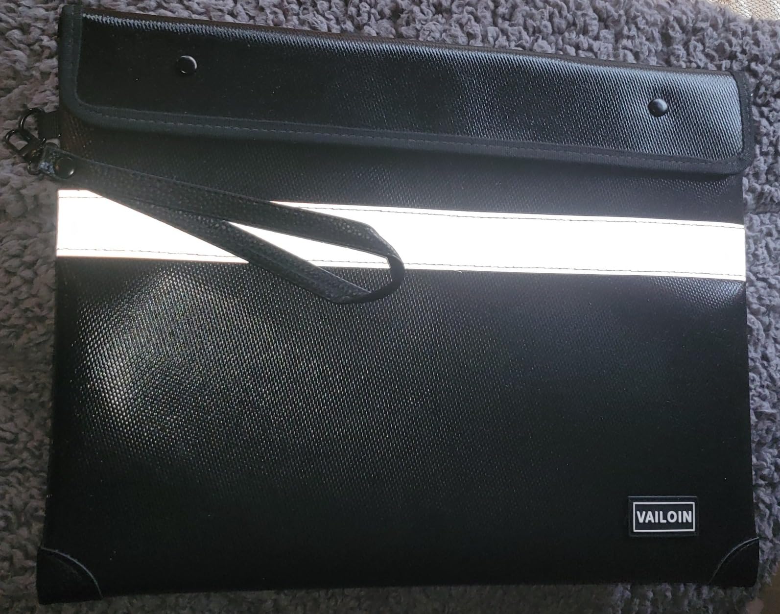 Vailoin Fireproof Document Bag with Waterproof Zipper, 6200°F Insulated Fire Water Proof Money Pouch, Fireproof Envelopes for Cash, Fire Proof Bag for Important Documents, Valuables (13.9x10.6 inches, Black) customer photo 1