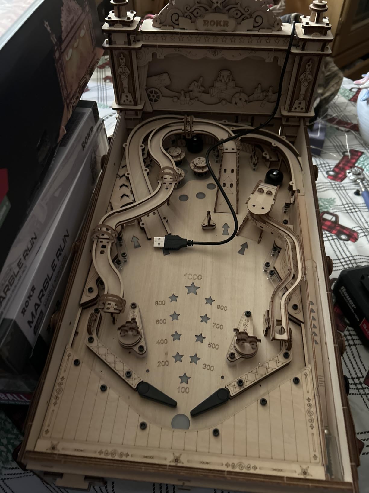 ROKR Miniature Pinball Machine-3D Wooden Puzzles for Adults-DIY Wood Model Kits for Adults-Toy Gifts for Ages 14 and Up customer photo 1