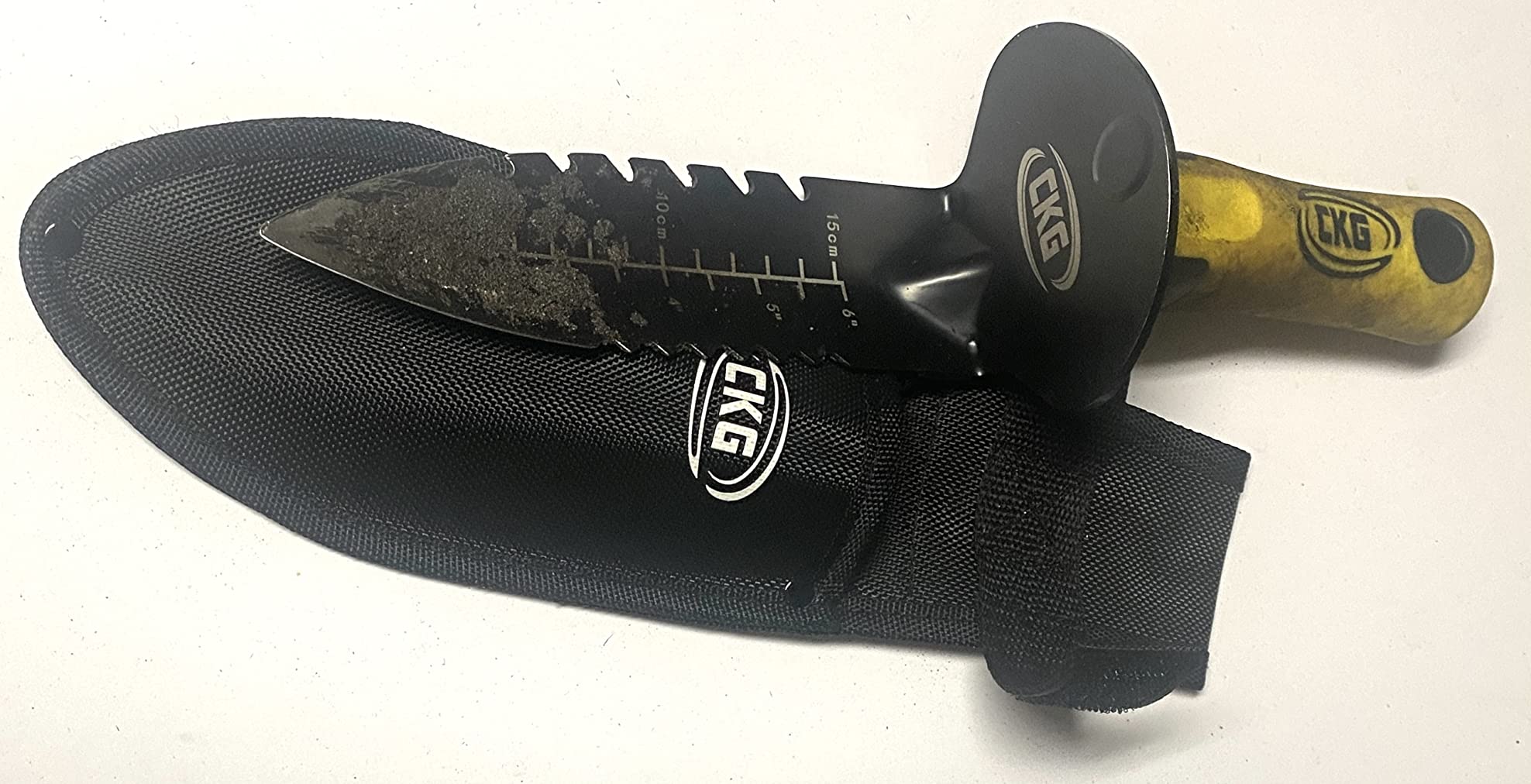 CKG Metal Detector Shovel, Heavy Duty Double Serrated Edge Digger - Metal Detecting Digging Tool with Sheath - Digging Knife for Gardening Trowel Hunting Camping, Weeding, Planting & Treasure Hunting customer photo 2