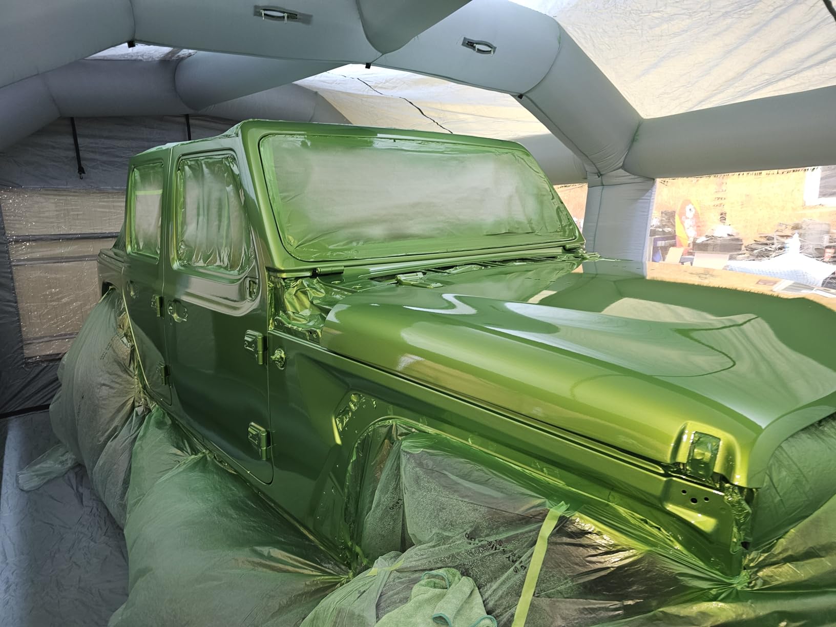 Inflatable Paint Booth, 20X13.5X9.7Ft Spray Paint Booth, High Powerful 1100W Blower Inflatable Spray Booth with Air Filter System for Car Parking Tent Workstation customer photo 2