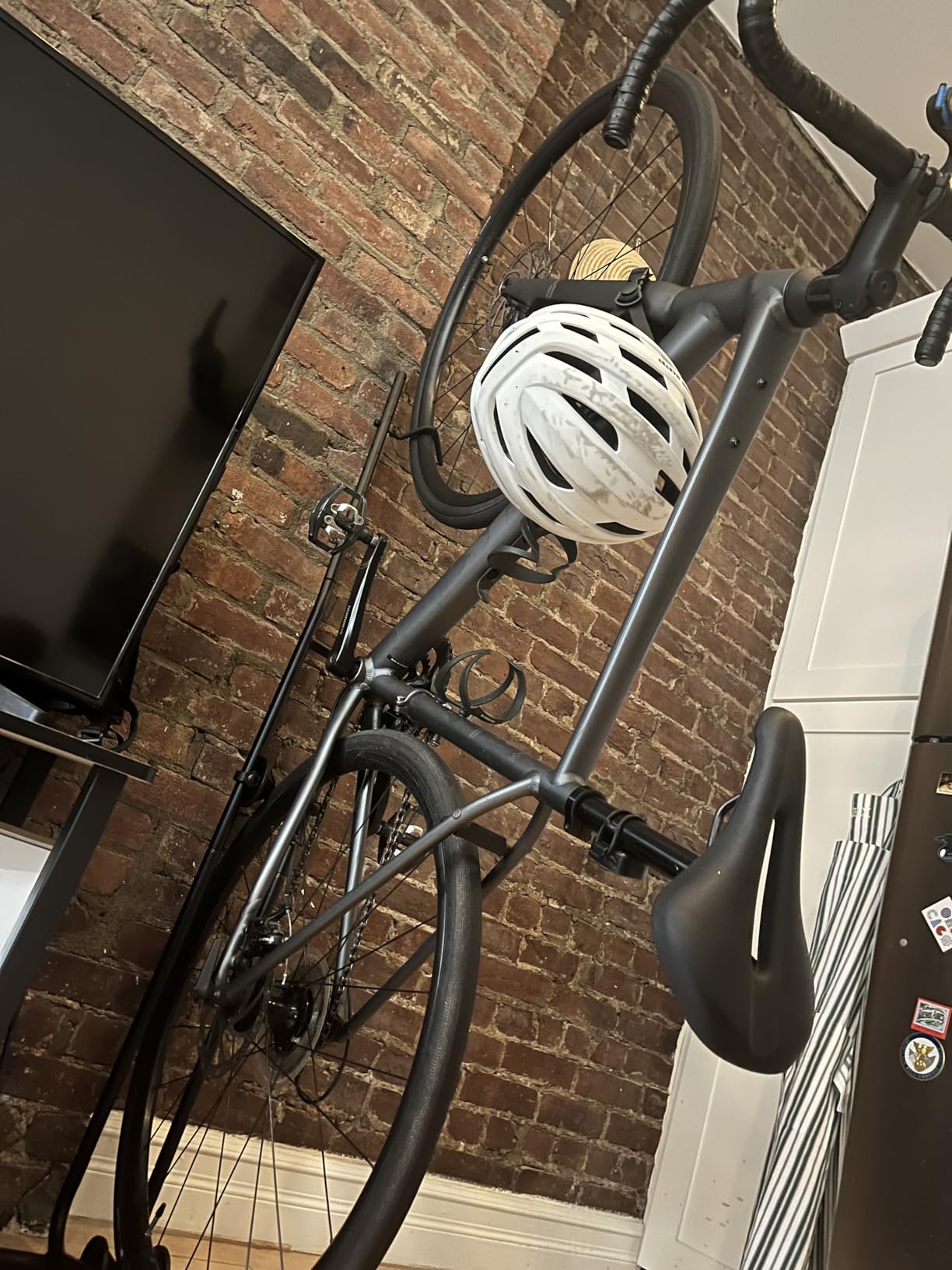 CyclingDeal Upright Bike Stand Floor - Vertical & Horizontal Bicycle Stand Bicycle Storage - Safe & Secure Bike Storage Rack - for Wheels Sizes up to 29