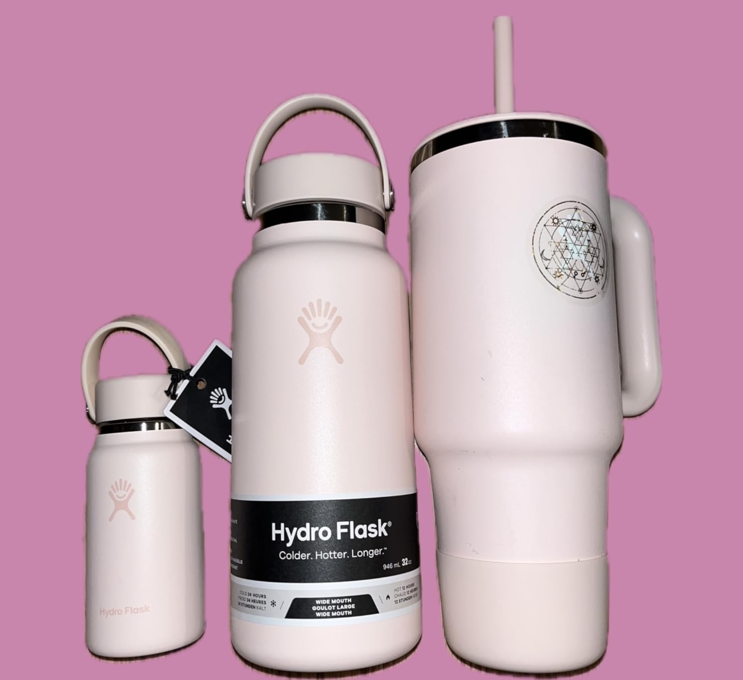 Hydro Flask Travel Tumbler with Handle, Lid and Straw - Insulated Stainless Steel in 32 Oz Trillium customer photo 2