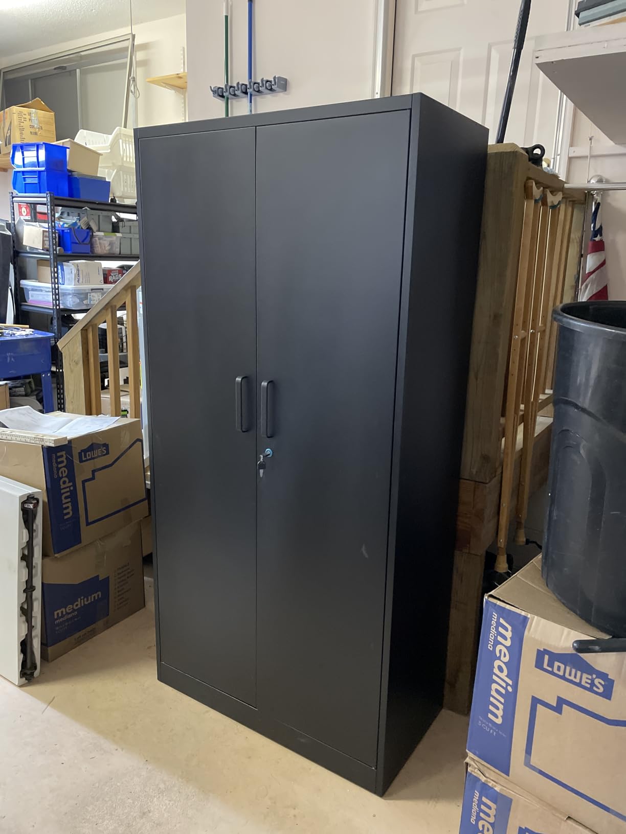 Letaya Metal Garage Storage Cabinets with Lock-72 Tall Tool Organizer Steel Lockers, 5 Adjustable Layers Shelves for Home,Office,Warehouse,Garage,(Black-72