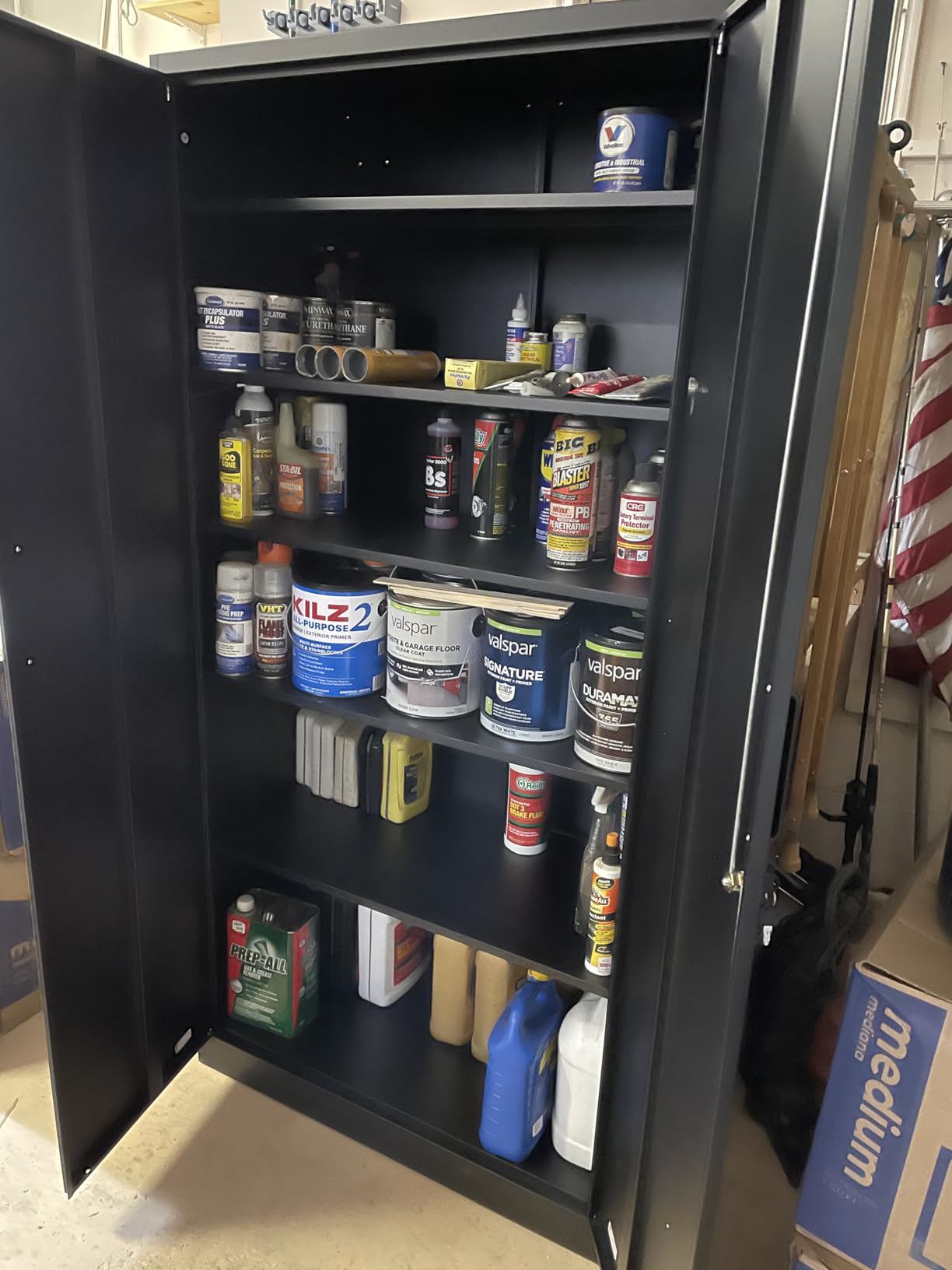 Letaya Metal Garage Storage Cabinets with Lock-72 Tall Tool Organizer Steel Lockers, 5 Adjustable Layers Shelves for Home,Office,Warehouse,Garage,(Black-72