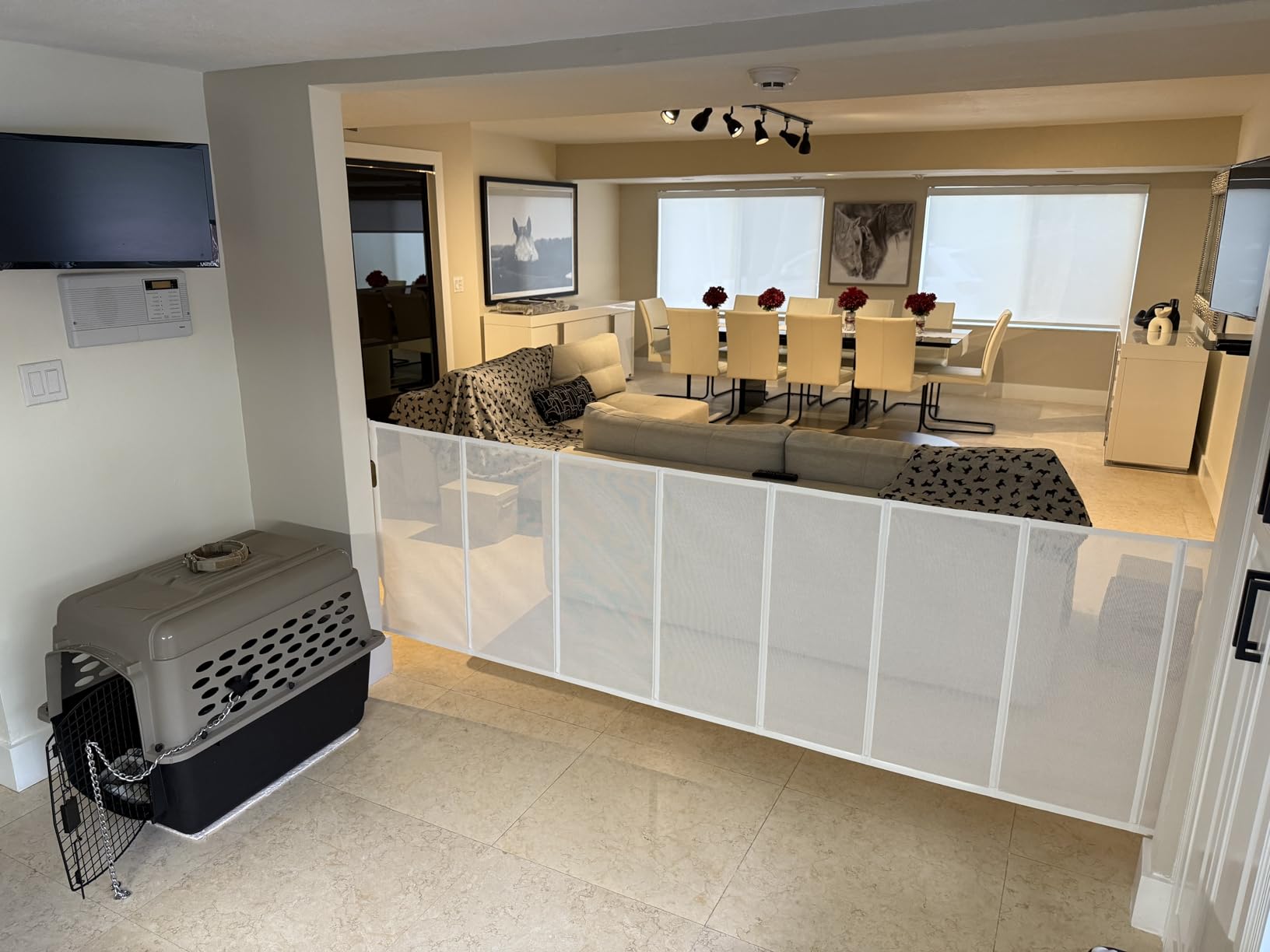 71 inch Retractable Baby Gates 34 inch Tall, Retractable Gate with Reinforced Strip Design to Prevent Crawling Through, 6 FT Retractable Dog Gate for Stairs, Doorways, Hallways, Indoor/Outdoor customer photo 2