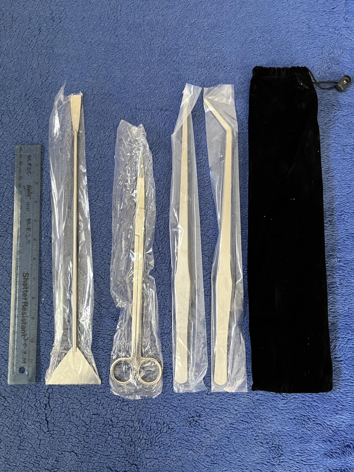 15in Aquascaping Tools, 4 in 1 Long Aquarium Tweezers Scissors Spatula, Stainless Steel Aquatic Plants Aquascaping Tools Set for Fish Starter Kits, Aquariums Tank and Terrarium customer photo 1