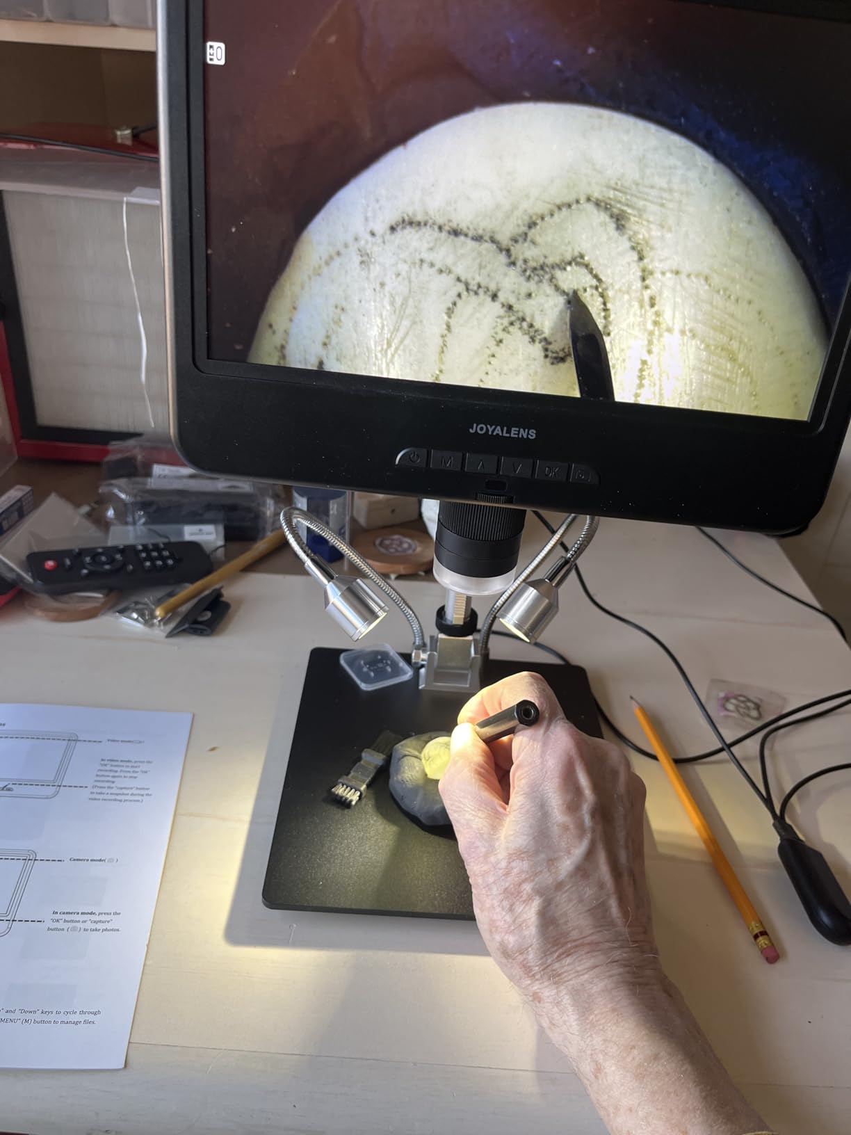 JL210 10.1'' Digital Microscope for Adults, Coin Magnifier Microscopes Full View for Error Coins, Soldering Electronics Microscopes Camera, 8 LED, 12.6