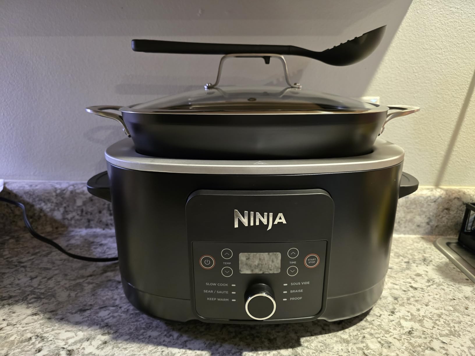 Ninja 12-in-1 PossibleCooker PLUS | 8.5-qt - Sous Vide & Proof Multi-Cooker | Slow Cooker, Dutch Oven & More | Glass Lid & Integrated Spoon | Nonstick | Oven Safe Pot to 500°F | Black | MC1010 customer photo 2
