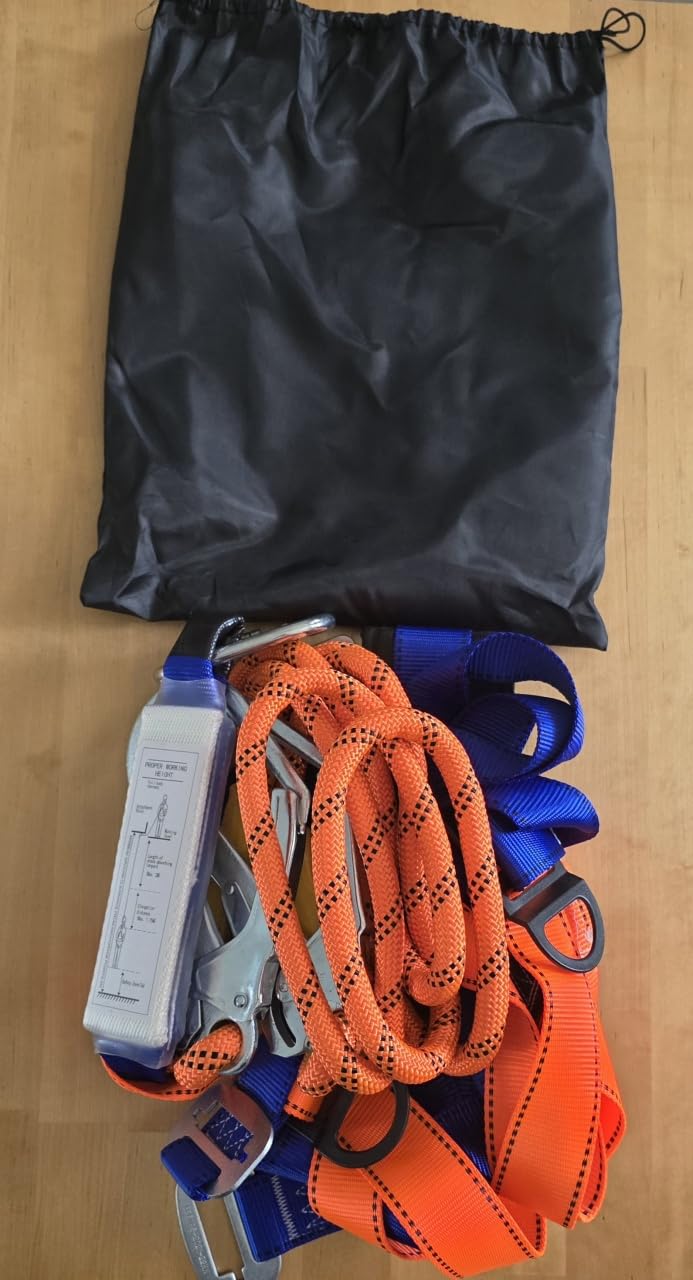 Safety Harness Fall Protection Kit: Full Body Roofing harnesses with Shock Absorbing Lanyard - Updated Comfortable Waist Pad customer photo 1
