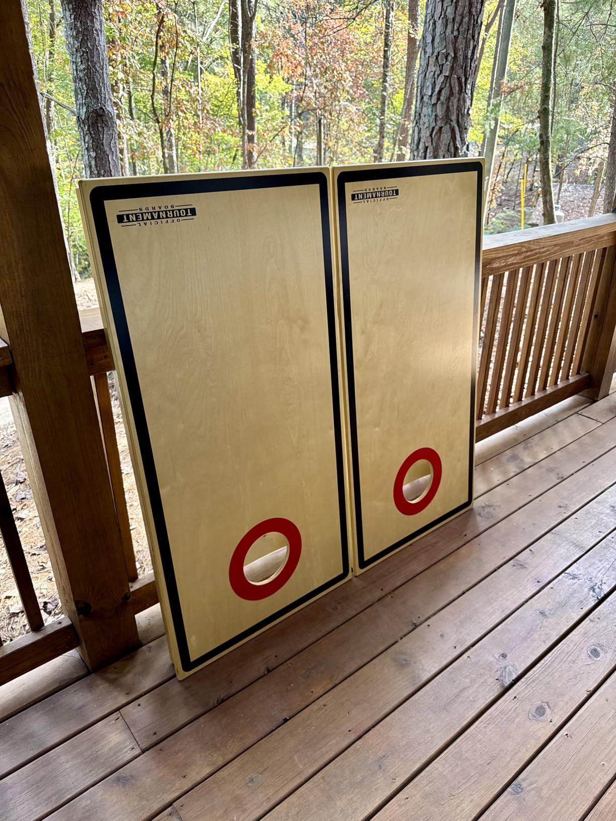 GoSports Tournament Edition Regulation Cornhole Game Set - 4 ft x 2 ft Wood Boards with 8 Dual Sided (Slide and Stop) Bean Bags customer photo 1