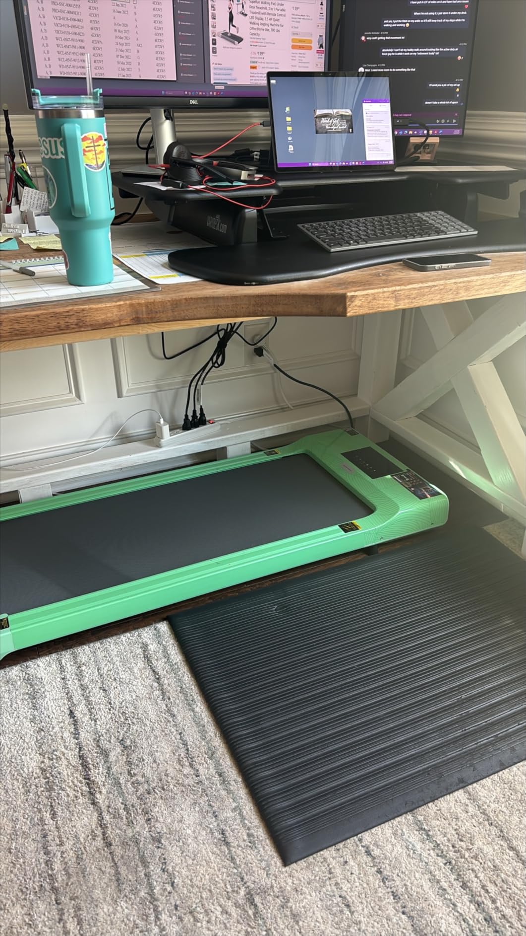 SupeRun Walking Pad with Incline, Under Desk Treadmill, 3 in 1 Portable Treadmills for Home with Remote Control LED Display, 2.5 HP Quiet Mini Treadmill for Office Home Use, 300 Lbs Capacity customer photo 1