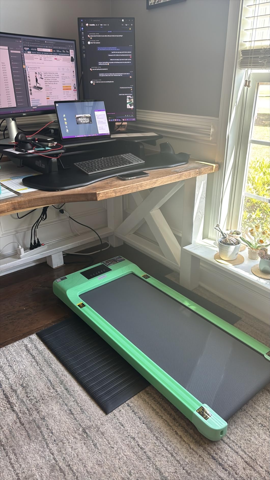 SupeRun Walking Pad with Incline, Under Desk Treadmill, 3 in 1 Portable Treadmills for Home with Remote Control LED Display, 2.5 HP Quiet Mini Treadmill for Office Home Use, 300 Lbs Capacity customer photo 2