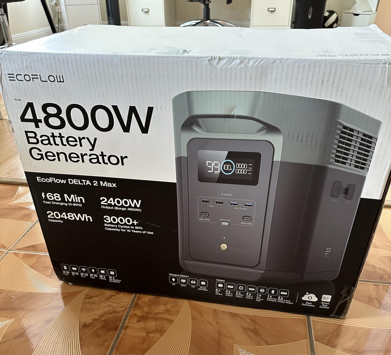 EcoFlow Portable Power Station DELTA 2 Max, 2400W LFP Solar Generator, Full Charge in 1 Hr, 2048Wh Solar Powered Generator for Home Backup(Solar Panel Optional) customer photo 2