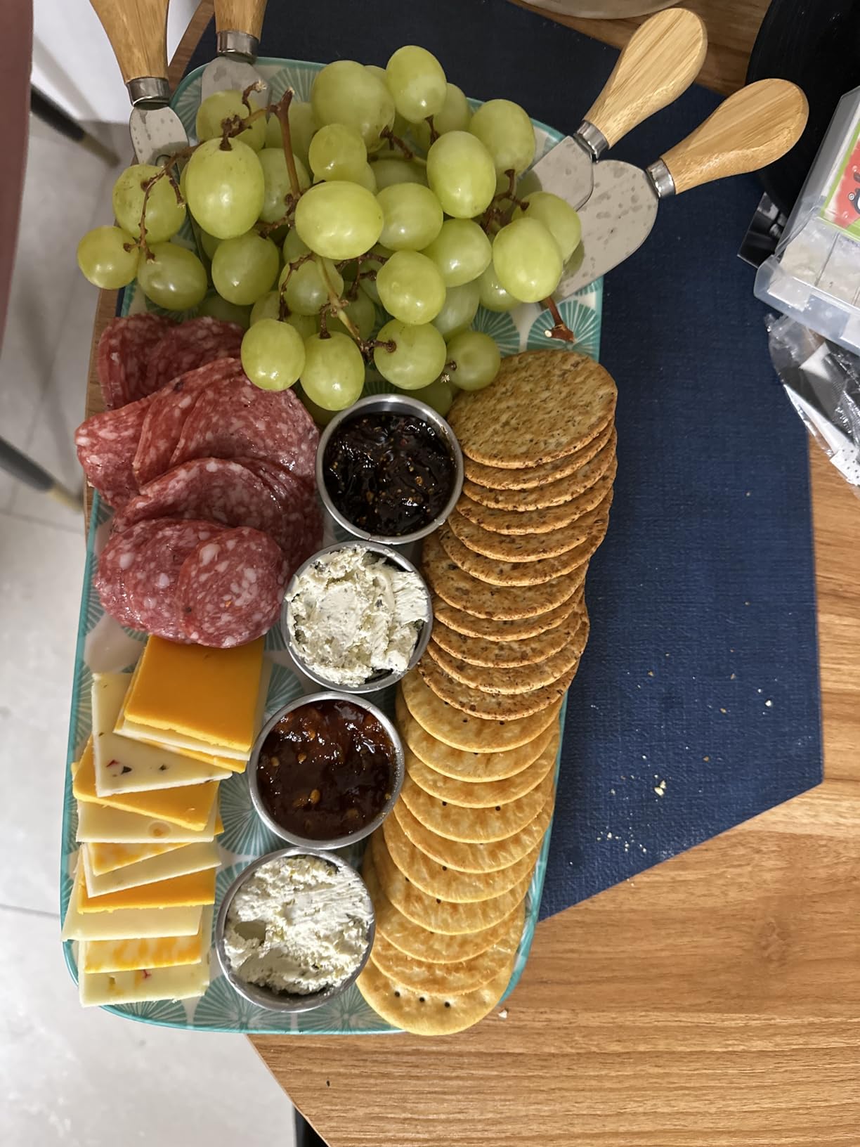 Selamica Ceramic Rectangular Serving Platters Set of 4, 12 Inch Serving Trays/Dishes for Party Entertaining, Vintage Blue customer photo 1