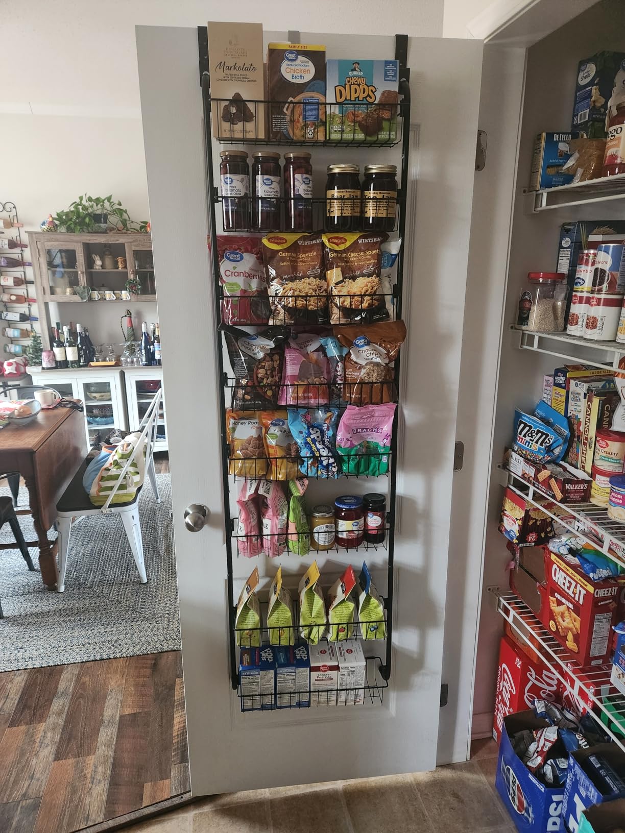 Delamu Over the Door Pantry Organizer, 6-Tier Metal Pantry Door Organization and Storage, Hanging Kitchen Basket Spice Rack Seasoning Shelves, Cabinet Door Organizer for Easy Install,D5xW18xH50inch customer photo 1