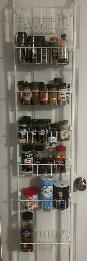 Delamu Over the Door Pantry Organizer, 6-Tier Metal Pantry Door Organization and Storage, Hanging Kitchen Basket Spice Rack Seasoning Shelves, Cabinet Door Organizer for Easy Install,D5xW18xH50inch customer photo 2