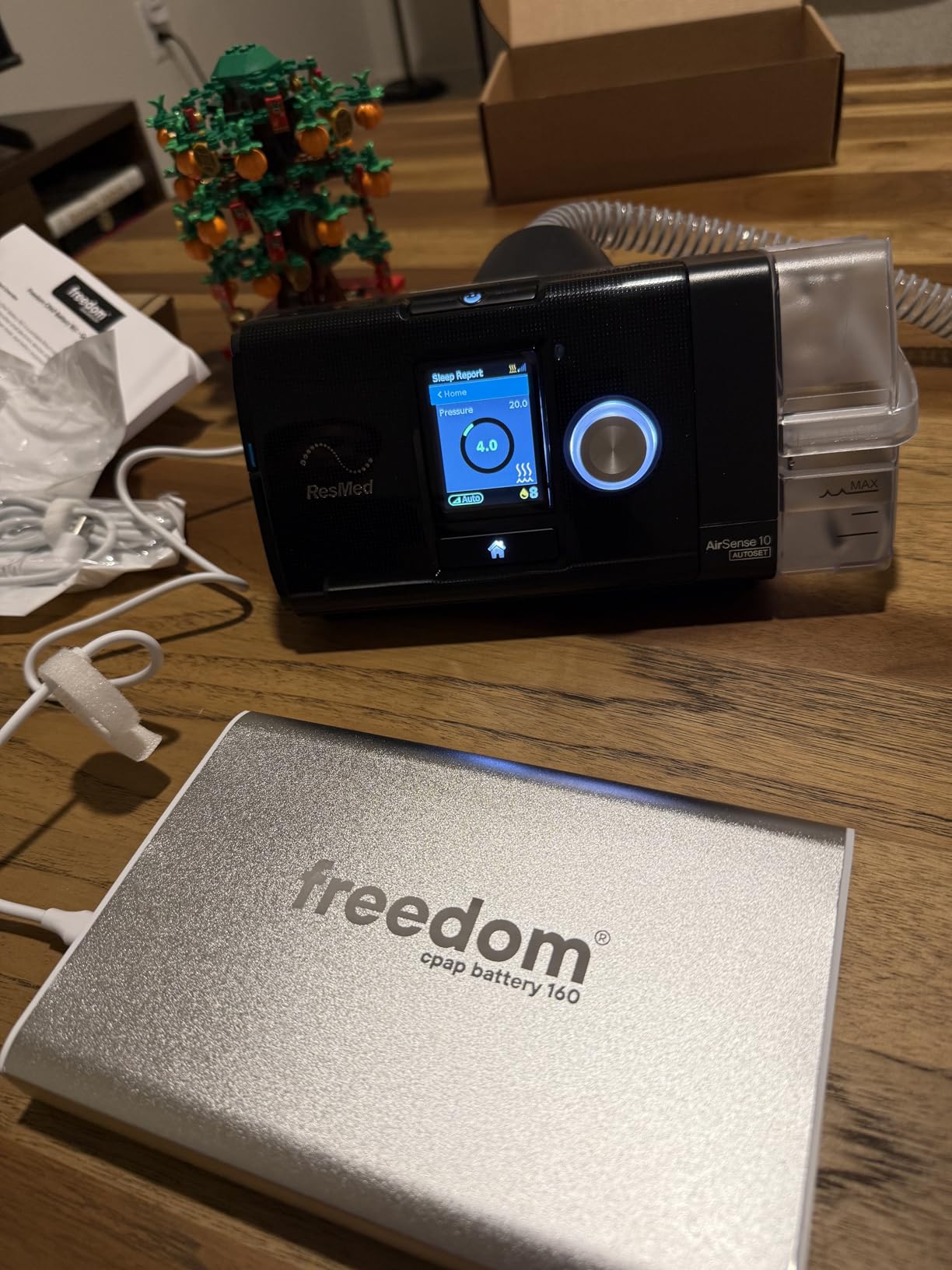 Freedom CPAP Battery 160Wh - Up to 24 Hours with AirSense 11 - Portable Rechargeable Backup for Travel Camping Power Outages customer photo 1
