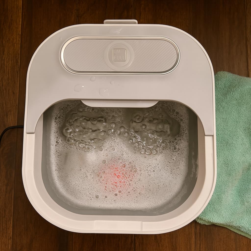 Collapsible Foot Spa Bath with Heat and Massage Rollers, Bubble, Foot Pedicure Kit, Temperature Control, Red Light, Pedicure Foot Spa, Foot Bath customer photo 1