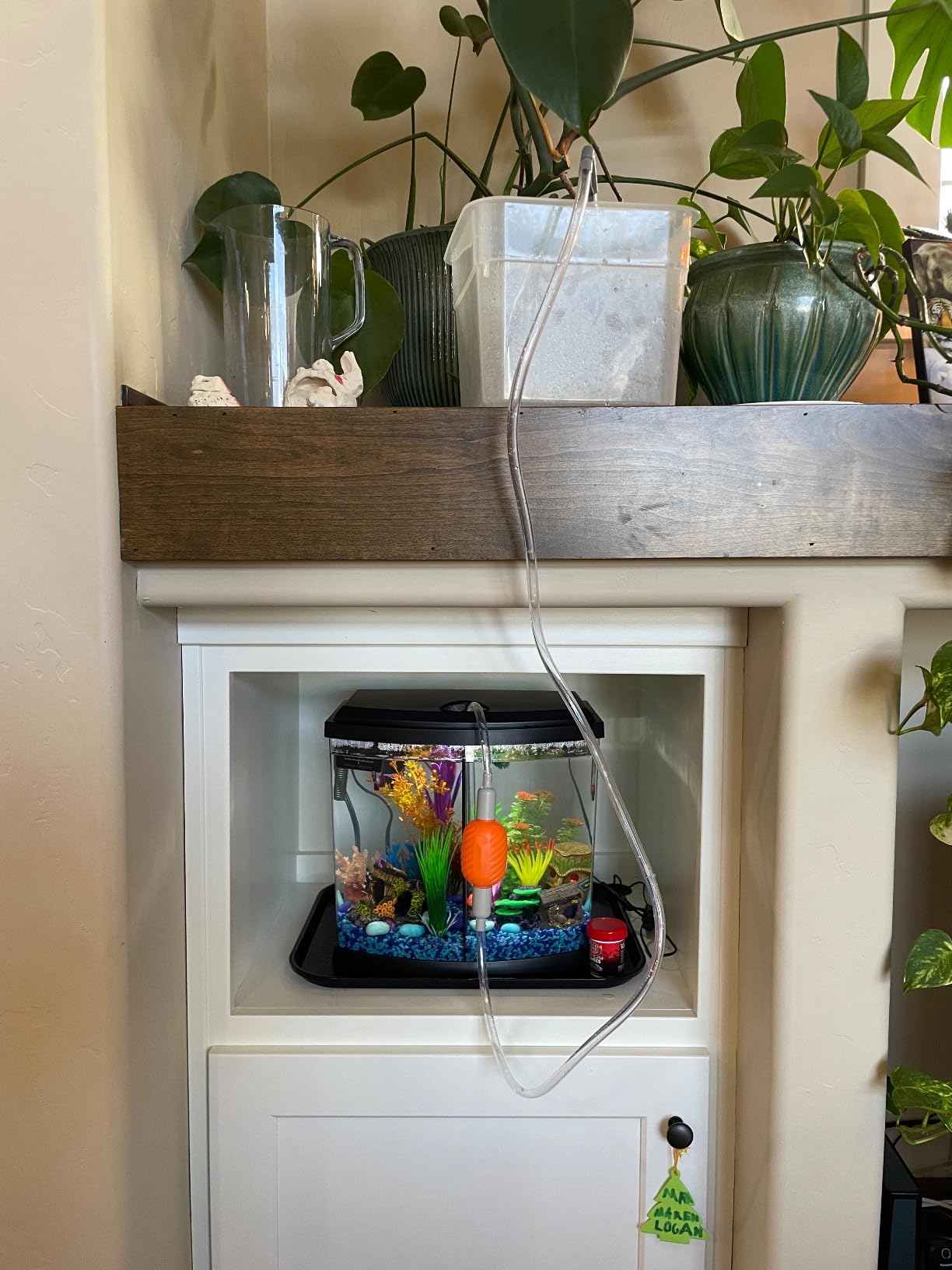 Compact Aquarium Siphon Vacuum and Water Changer Kit with Cleaning Brush. Perfect for Simultaneous Water Changing and Cleaning in Small Fish Tanks. Gravel and Sand Cleaning. customer photo 1