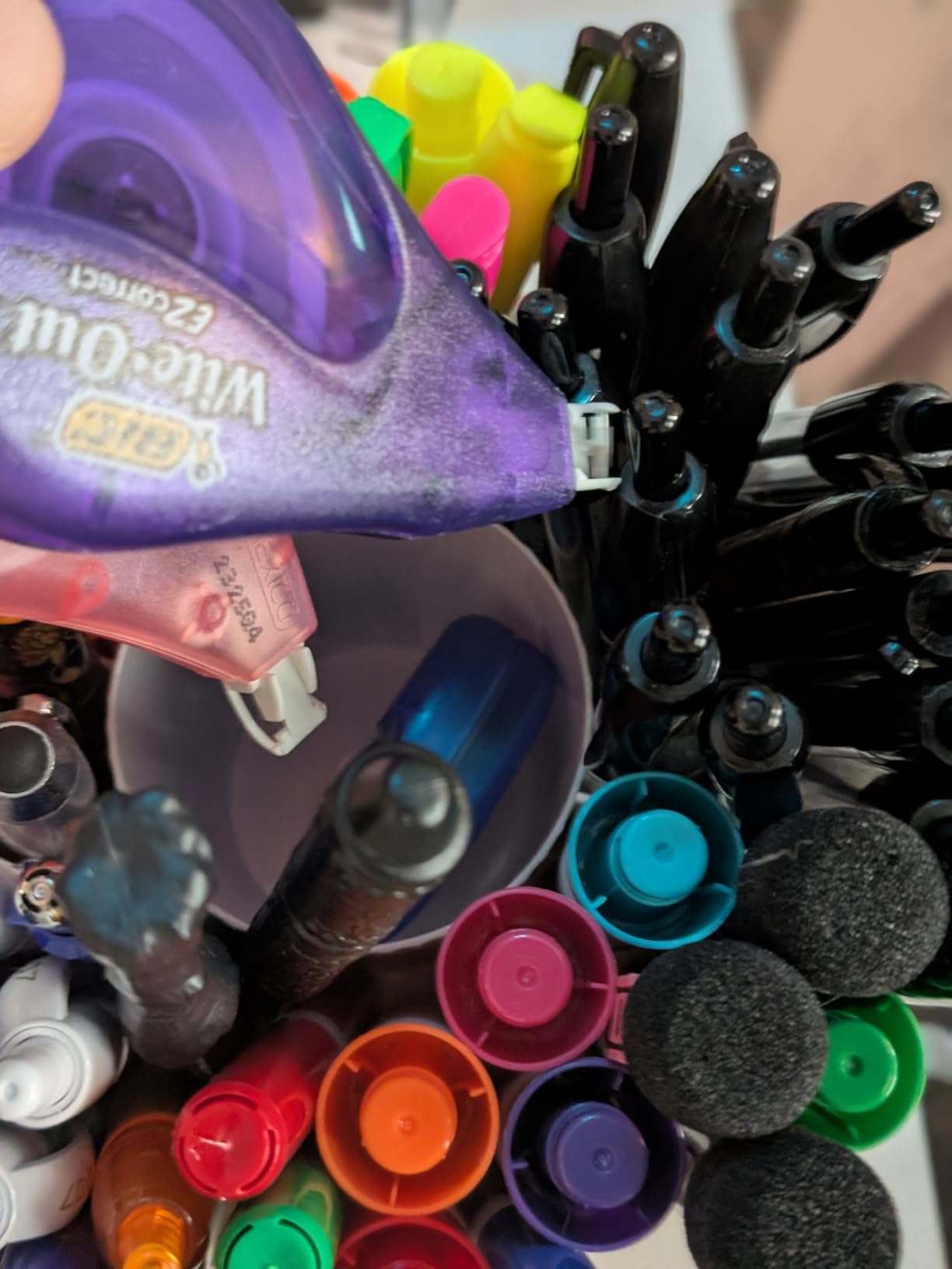 Marbrasse Desk Organizer, 360-Degree Rotating Pen Holder, Desk Organizers and Accessories with 5 Compartments Pencil Holder, Art Supply Storage Box Caddy for Office, Home customer photo 2