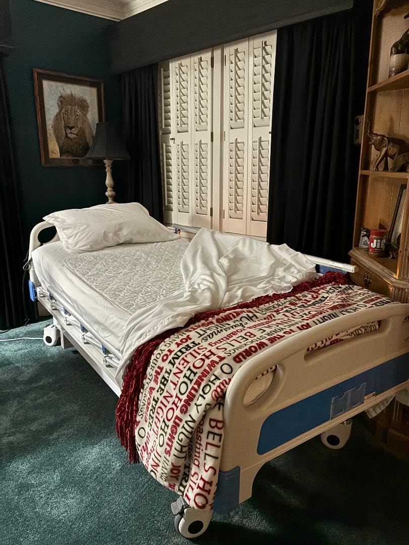 ELENKER Full Electric Hospital Bed for Home Use, ICU Medical Bed, Premium 5 Function Hospital ICU Bed with Remote Control, IV Pole, Mattress, 5-Inch Lockable Quiet Casters, Includes Sheets (2X) customer photo 1