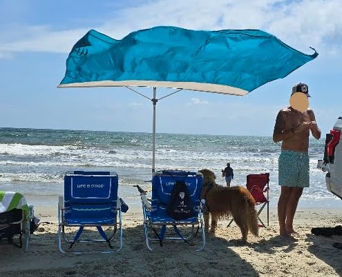 Solbello Shade - The ultimate Wind-Driven beach umbrella. Effortless to set up, lightweight, won't blow down the beach, UPF 50+ sun protection customer photo 1