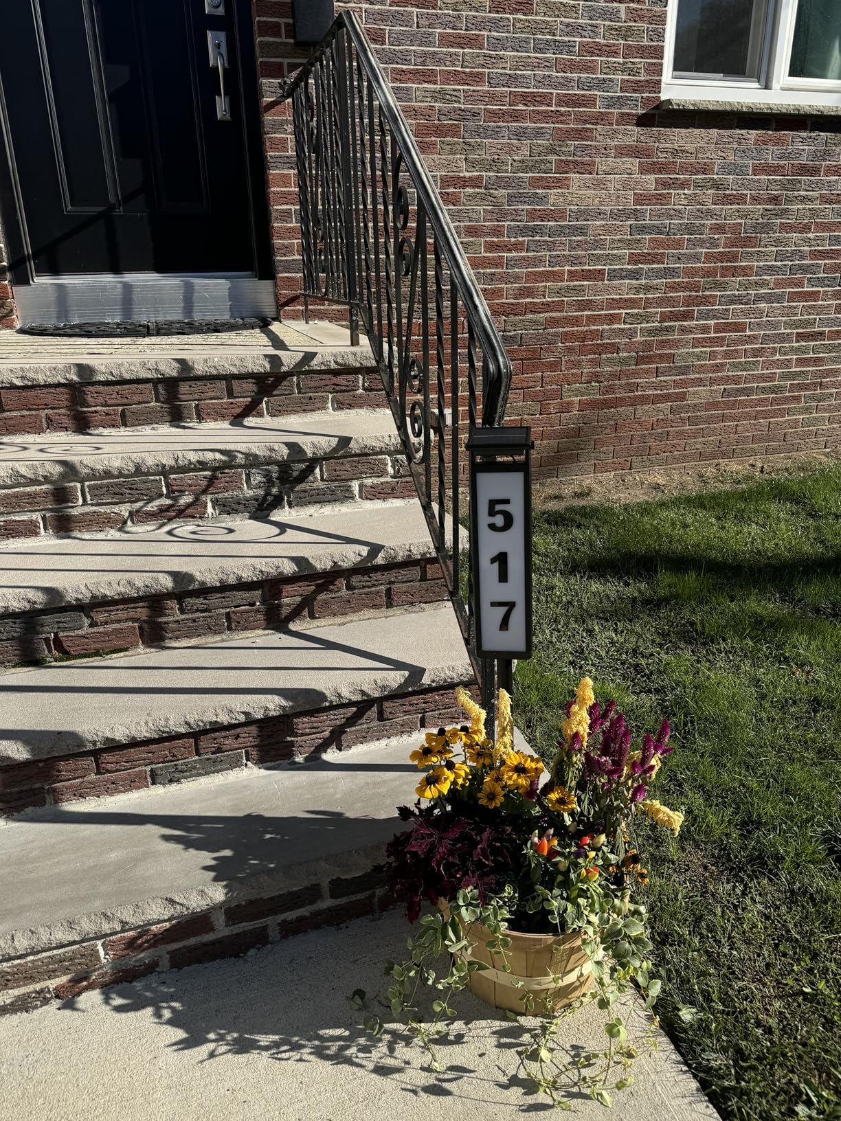 Solar Illuminated LED Lighted Address Sign, House Numbers for Outside Yard Home, Numbers Plaque Outdoor Waterproof, Black customer photo 2