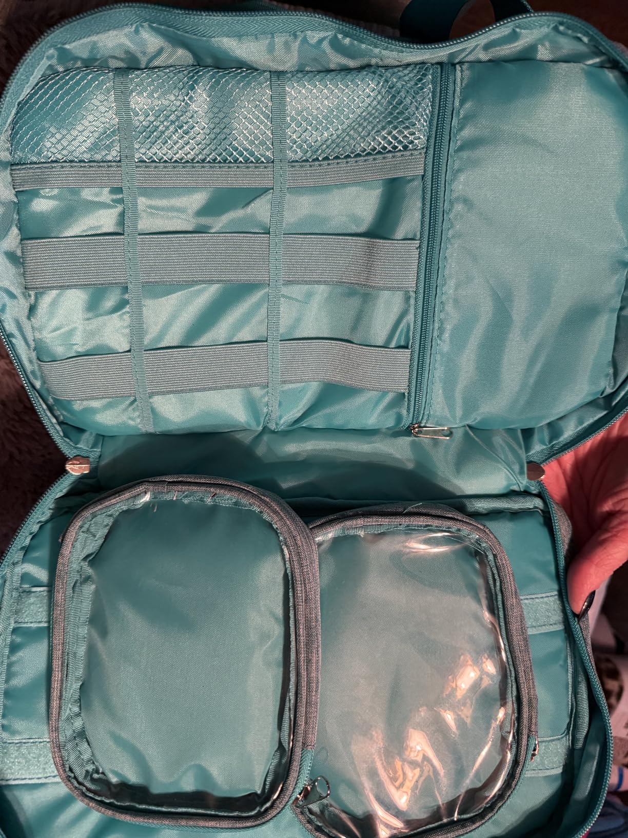 SINGER Sewing Accessories Organizer (Bag Only) - Double Layer Portable Sewing Storage Bag | 2 Detachable Pouches and 18 Compartments, Large Sewing Supplies & Crafting Carry-all (Teal) customer photo 2