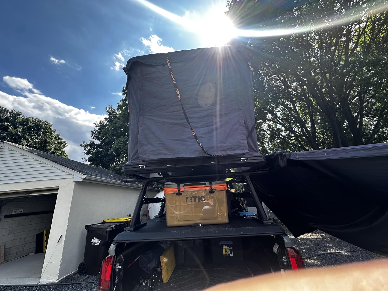 Sanhima Rooftop Tent Hard Shell - Hotham Overland Aluminium Roof Top Tent w/Larger Space, LED Strip Light & Skyview Window, 2