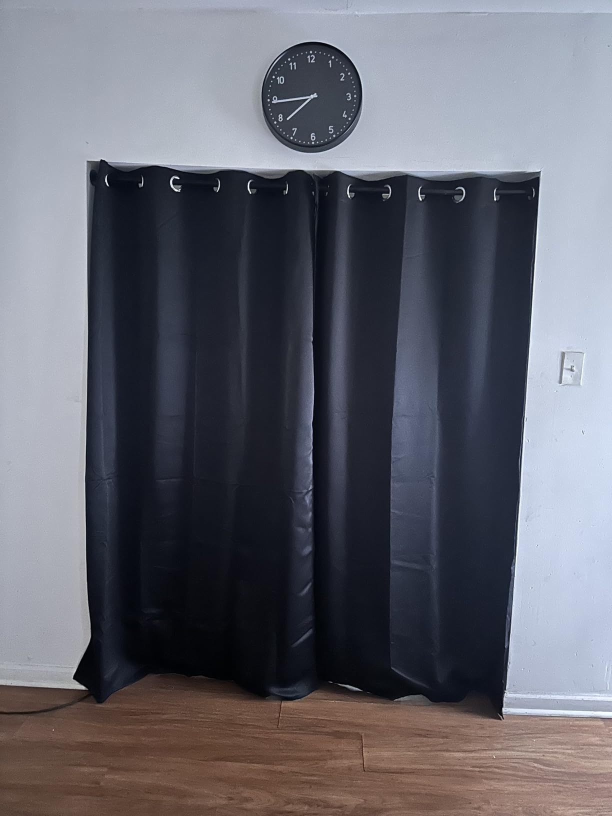 Black Shower Curtain Rod 31 to 80 Inch, 1 Inch Diameter Adjustable Spring Tension Stainless Steel Telescoping Rod, Easy Install, No Rust customer photo 2