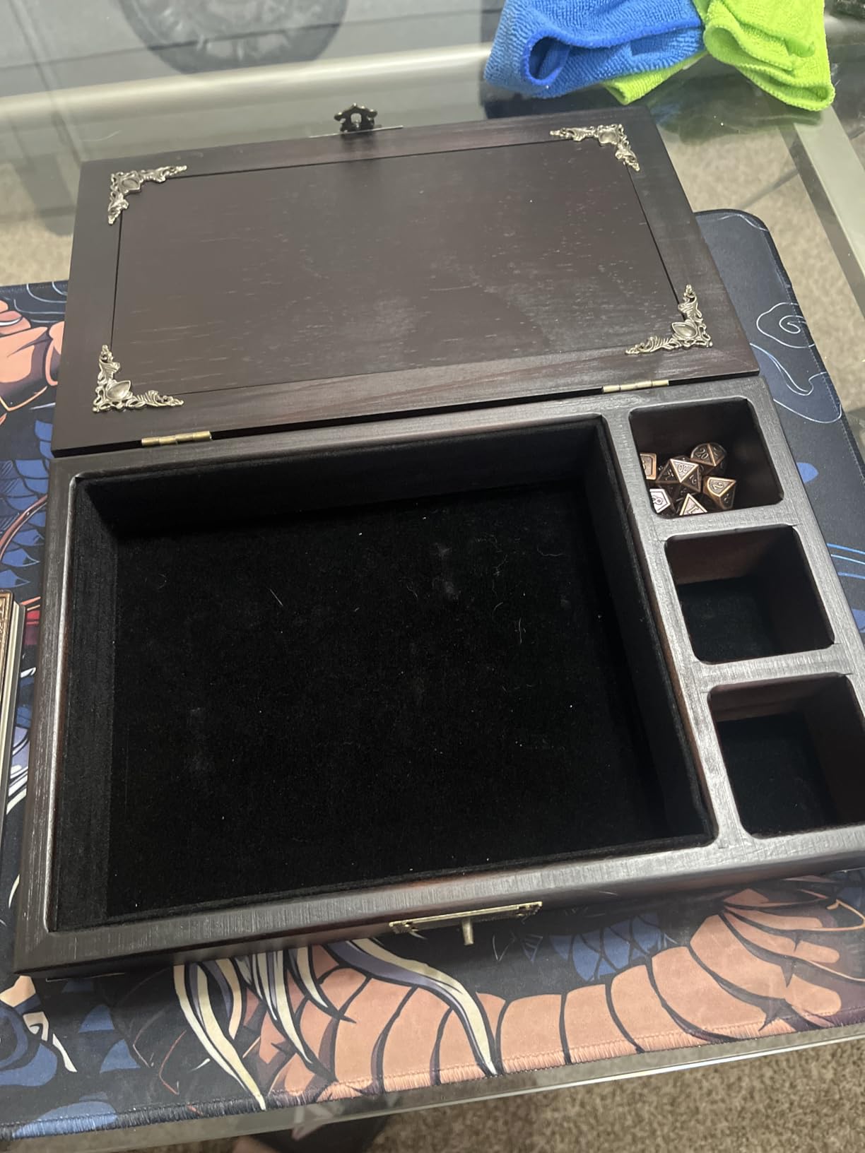 Dungeons and dragons starter set 3 in 1 - dnd dice tray with metal dnd set - dnd dice box | DND starter set with dnd journal (200 Page) - dnd starter kit for Dungeons & Dragons Players customer photo 1