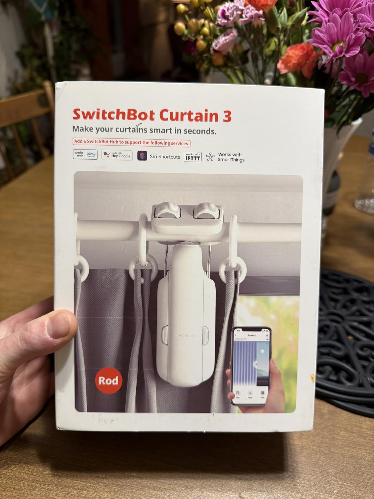 SwitchBot Automatic Curtain Opener - Bluetooth Remote Control Smart Curtain with App/Timer, Upgraded High-Performance Motor, Add SwitchBot Hub to Work with Alexa, Google Home, HomeKit customer photo 2