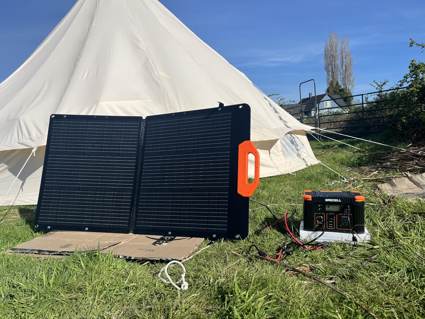 GRECELL 100W Solar Panel, 21.5V Portable Foldable Solar Panel 24% High Efficiency with Fast Charger and Adjustable Kickstand for Power Station, Solar Cell Charger for Outdoor Camping RV Van Travel customer photo 1