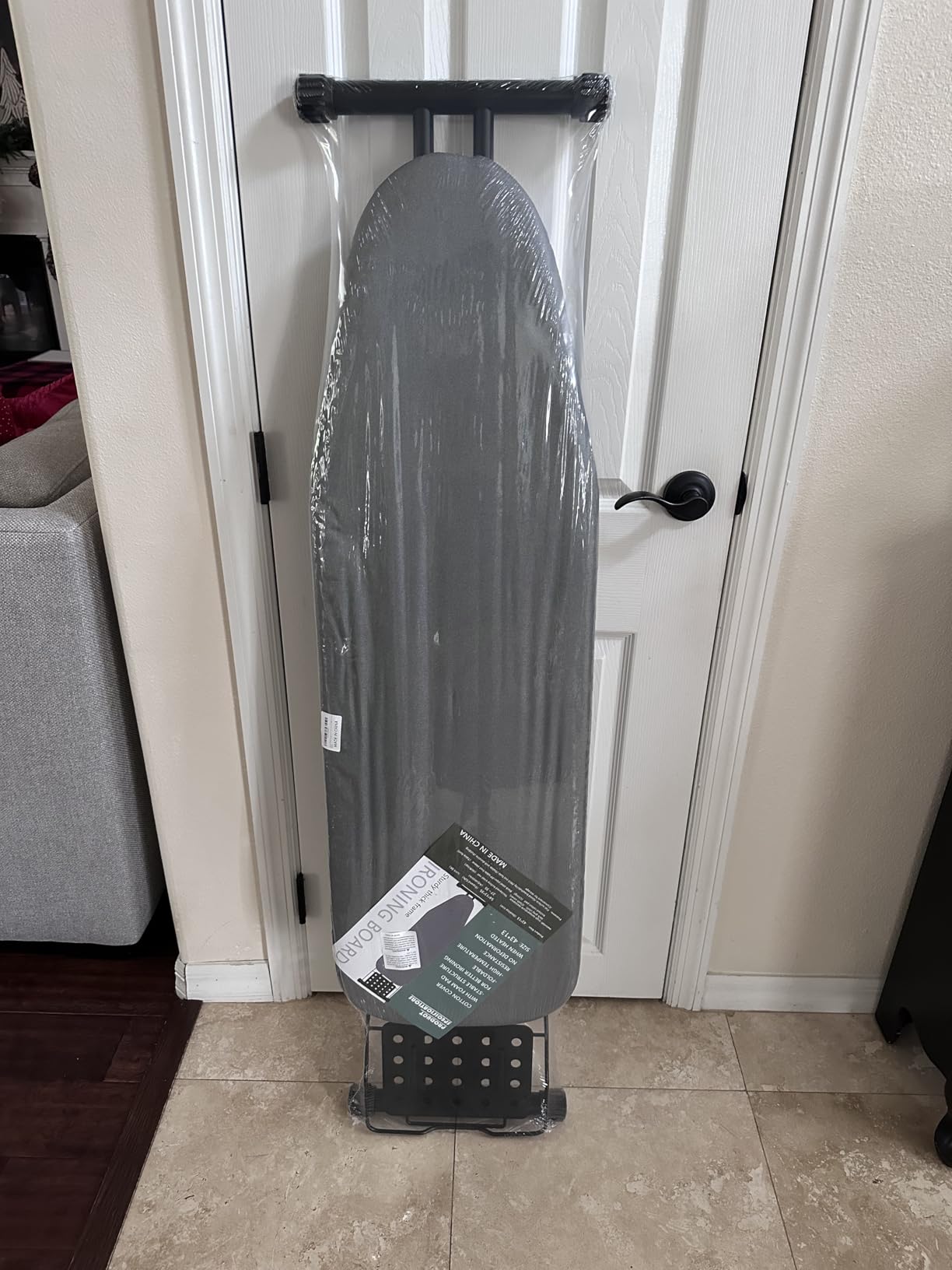 Deluxe Ironing Board with Heat Resistant Cover and Thicken Felt Pad, Heavy Sturdy Legs,Full Size Hanger Iron Board,Foldable (L-Grey) customer photo 1