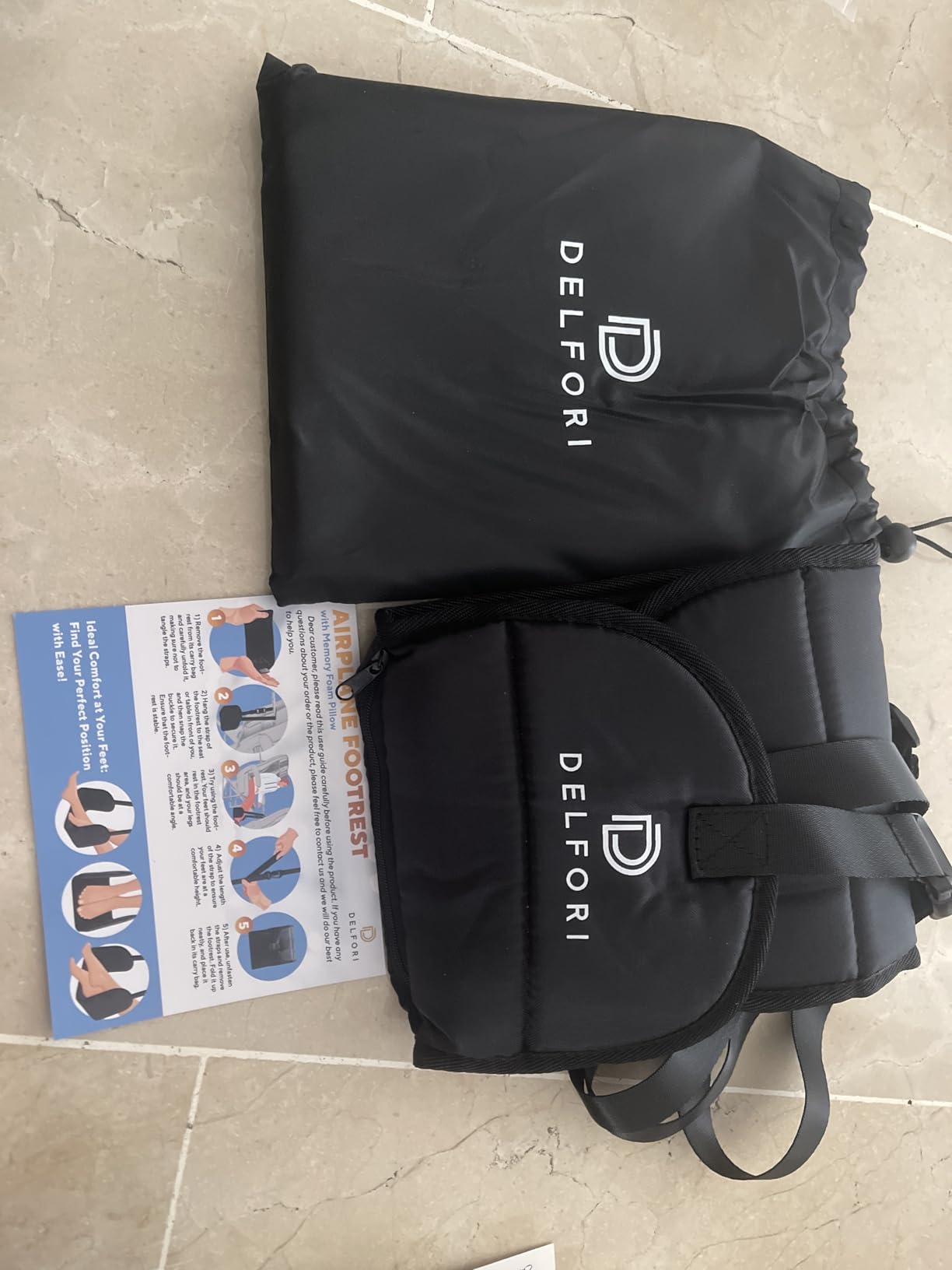 Portable Airplane Footrest for Airplane Travel - Comfortable Foot Hammock w/Memory Foam & Hardboard for No Feet Clashing - Ideal for Pain and Swelling Relief - Travel Essentials to Relax Your Feet customer photo 1