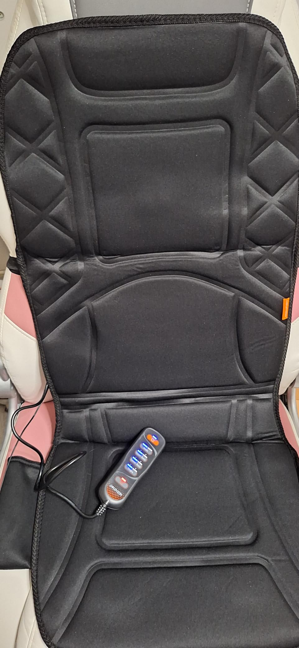 Back Massager with Heat,Heated Seat Cover Cushion with 5 Vibrating Massage Nodes Chair Pad for Pain Relief Home Office Use customer photo 1