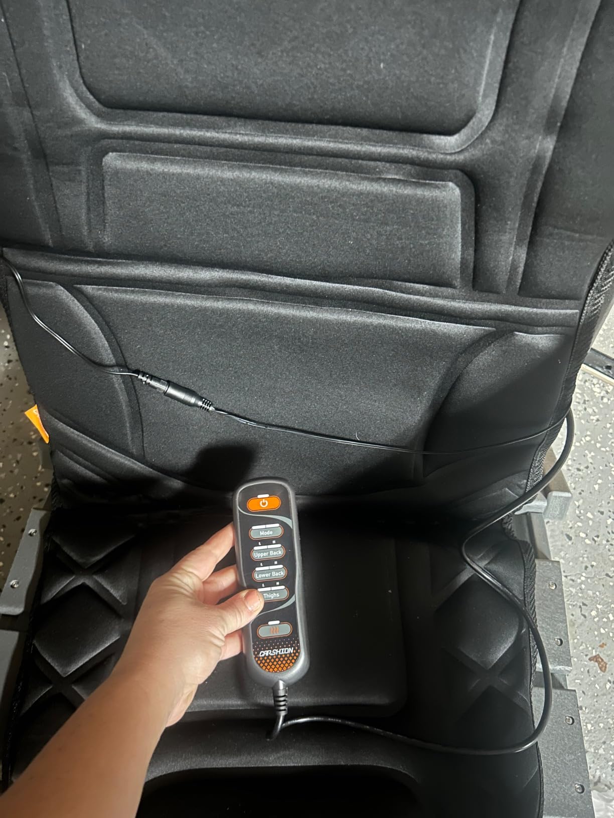 Back Massager with Heat,Heated Seat Cover Cushion with 5 Vibrating Massage Nodes Chair Pad for Pain Relief Home Office Use customer photo 2