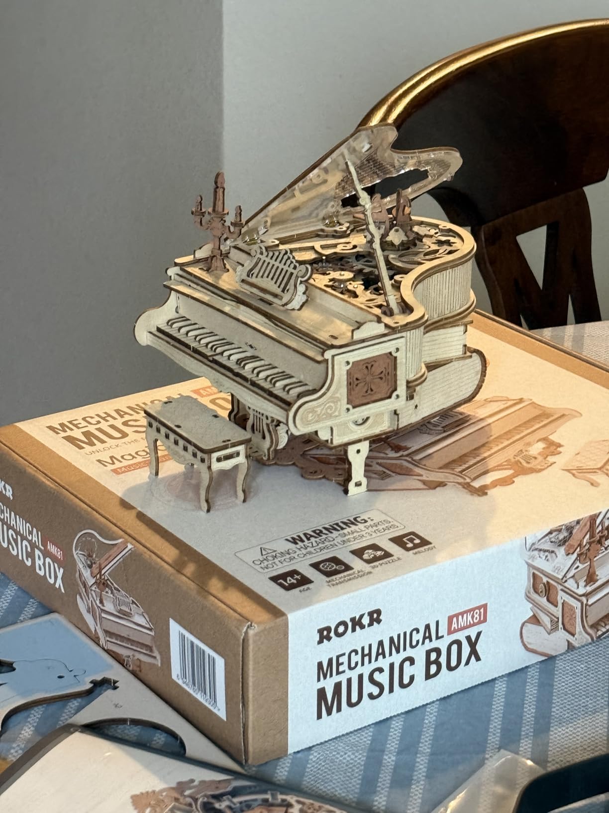 ROKR 3D Wooden Puzzles for Adults 223pcs Piano Model Kit 1:20 Scale Building Puzzles Wooden Music Box Unique Gift for Men Women Hobbies for Birthday Christmas customer photo 1