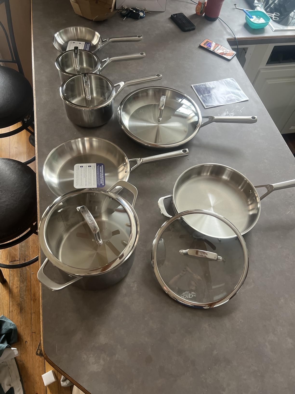 Ninja EverClad Stainless Steel Cookware 12 Piece Pots & Pans Set, All Stovetops & Induction, Oven Safe to 600 F, Tri-Ply Commercial-Grade, C99012 customer photo 2