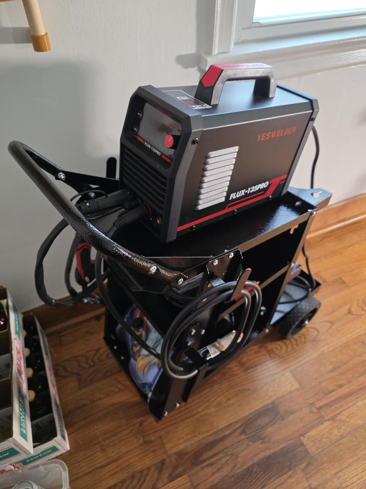 VEVOR Welding Cart, 3-Tier Welder Cart Heavy Duty with 400 Lbs Weight Capacity, 360° Swivel Wheels, Tank Storage Safety Chains, Rolling MIG Welder Cart for TIG, ARC, MMA, Plasma Cutter Welding Machine customer photo 1