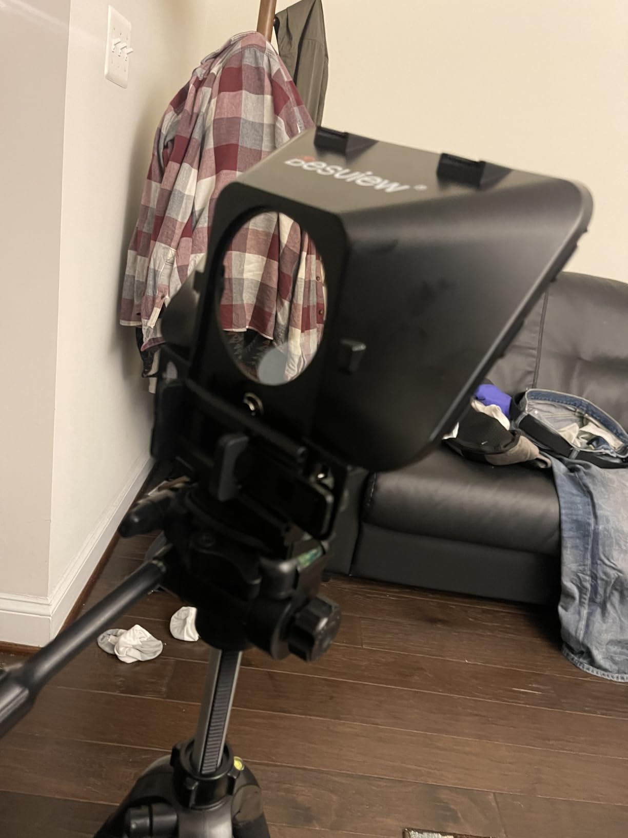 Desview T12S Teleprompter 12.9 inch Metal Teleprompter High Display Glass Compatible with Smartphone Tablet ipad Camera Easy Assembly Carry Case Included customer photo 1