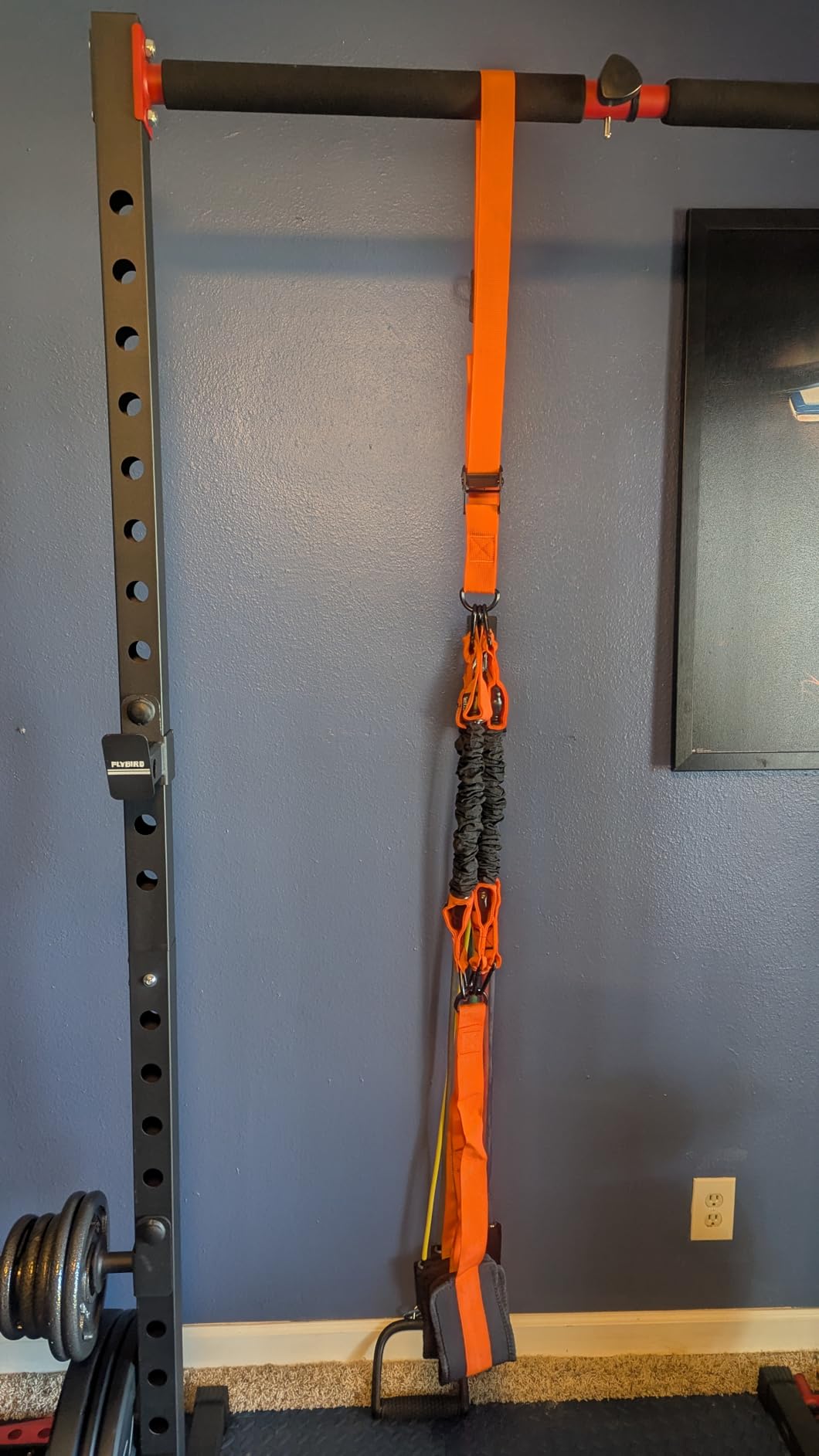 FLYBIRD Squat Rack with Pull-Up Bar, Adjustable Multi-Functional Power Rack, Inner Width Squat Rack Stand Suitable for 6FT,7FT Barbell for Home Gym Equipment customer photo 2