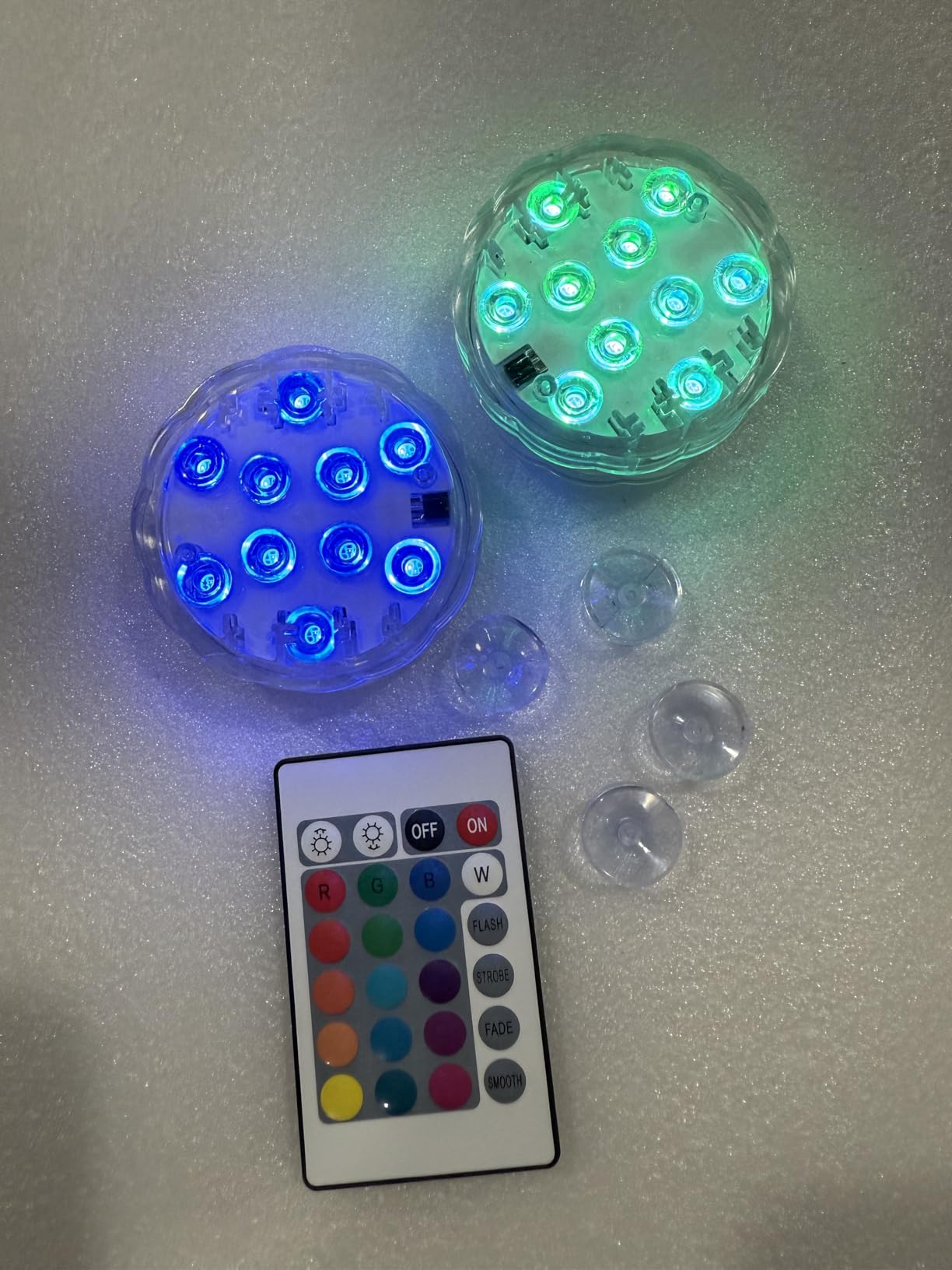 YiaMia Hot Tub Lights - 2-Pack RGB Color Battery-Powered LED Pool Lights with Remote Control and Suction Cup for Ponds, Decoration, Parties, Spas, Aquariums customer photo 1