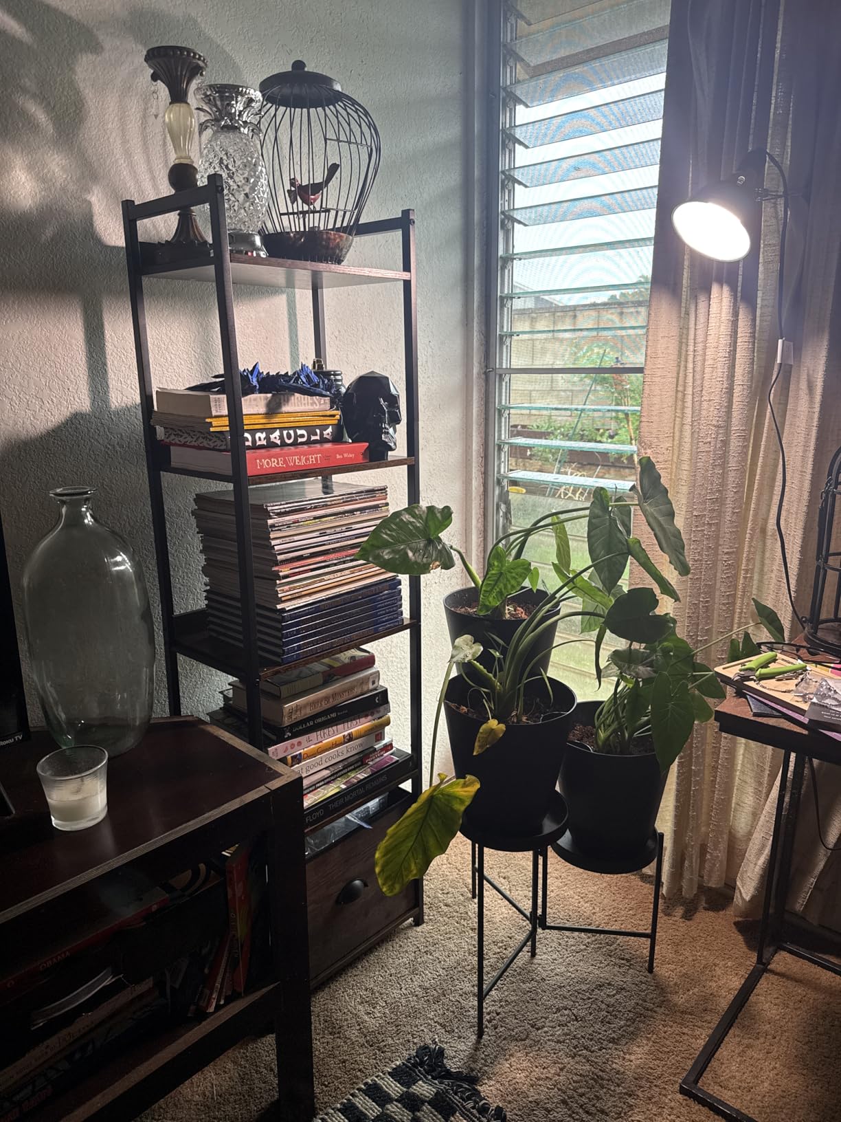 Furologee 5 Tier Bookshelf with Drawer, Tall Narrow Bookcase with Shelves, Wood and Metal Bookshelves Storage Organizer, Industrial Display Standing Shelf Unit for Bedroom, Living Room, Rustic Brown customer photo 2