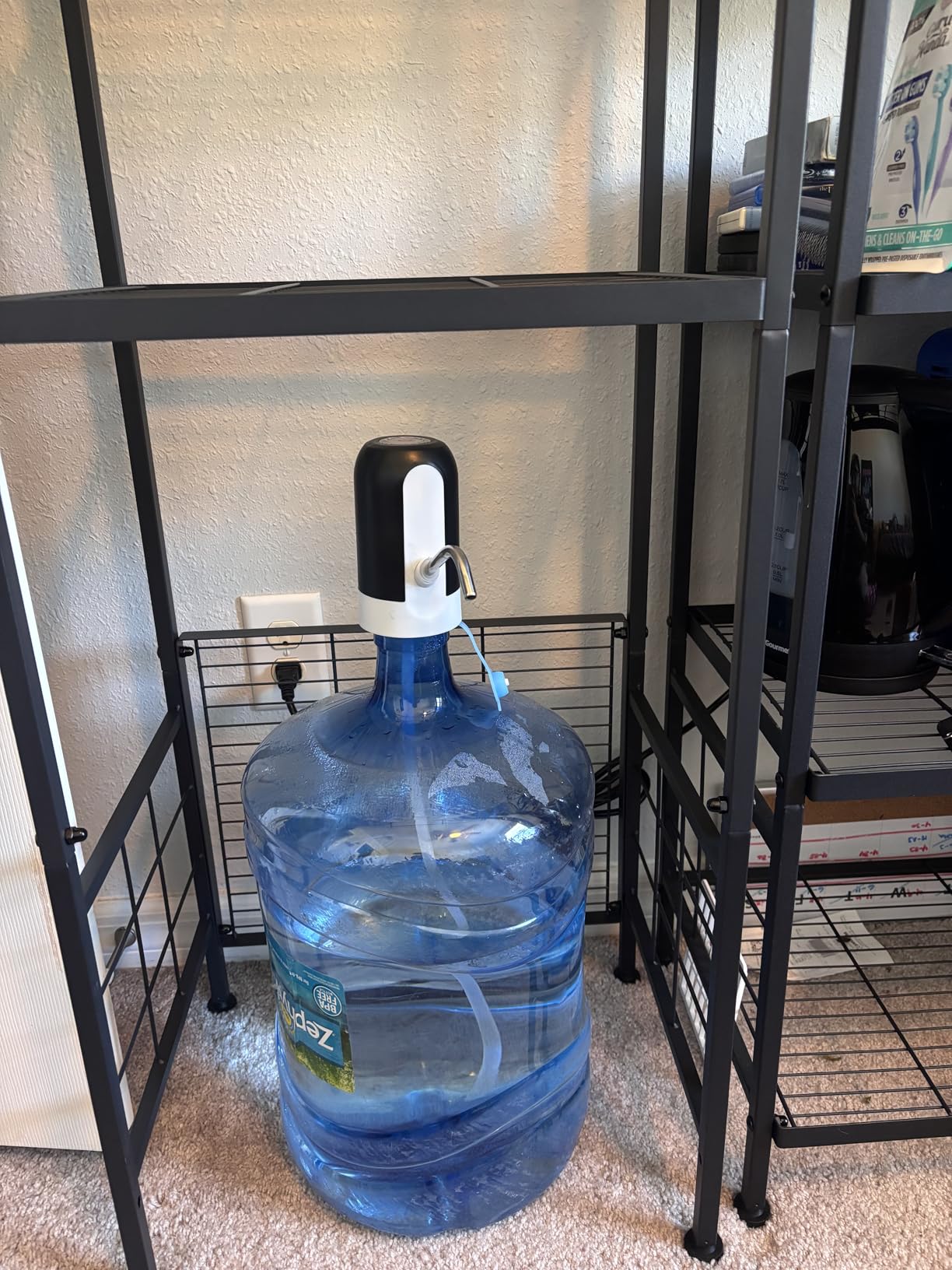 GIOTORENT 5-Wire Standing Book Shelf & Bookcase, Metal Storage Shelving Unit Pantry Rack for Laundry Kitchen Bathroom Organizer, Black customer photo 1