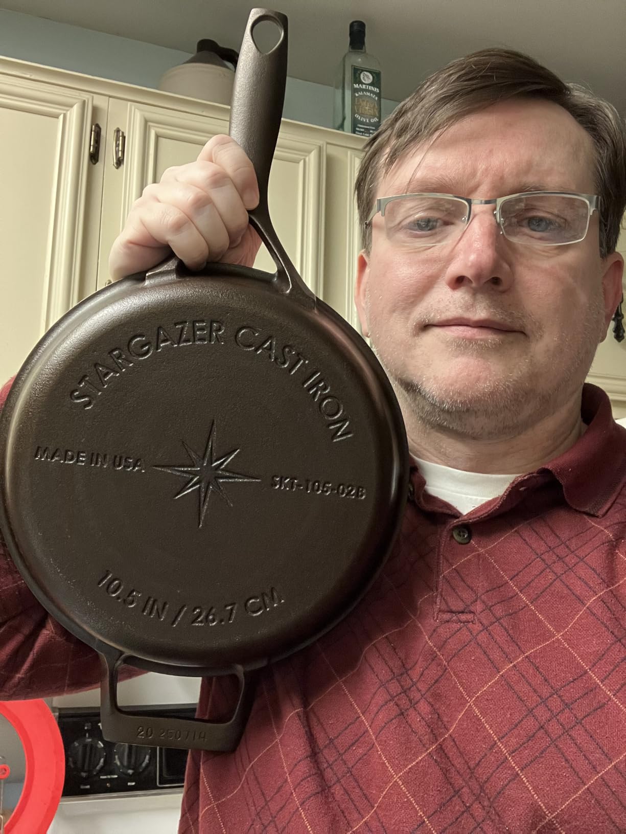 Stargazer 12-Inch Cast Iron Skillet | Made in USA, Seasoned, Premium Frying Pan for Grilling, Searing, Baking & More - Durable Cast Iron with Smooth Cooking Surface customer photo 1