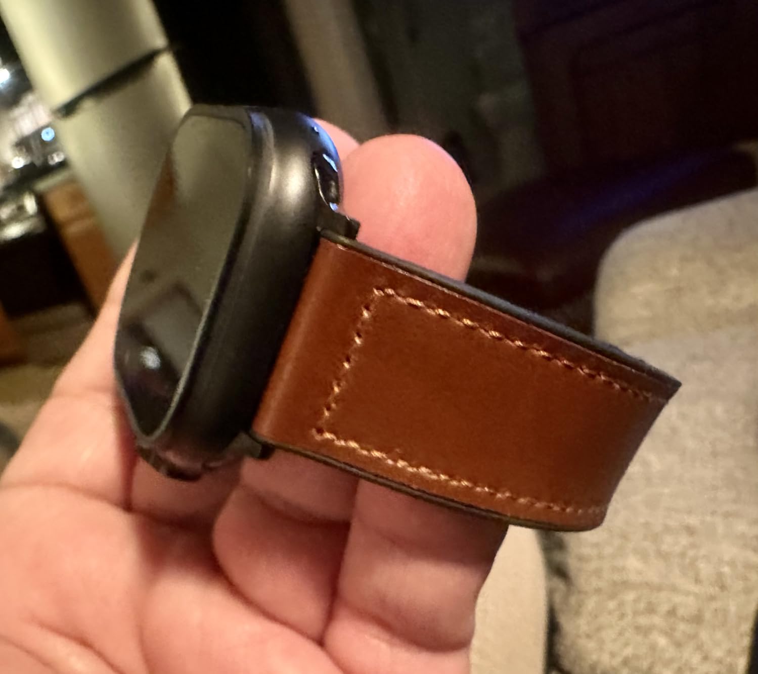 Magnetic Leather Bands Compatible with Apple Watch 49mm 46mm 45mm 44mm 42mm(S3/2/1) for Men Women, Genuine Leather with Magnetic Buckle for iWatch Ultra1/2/3 Series SE11/10/9/8/7/6/5/4/3/2/1 customer photo 2