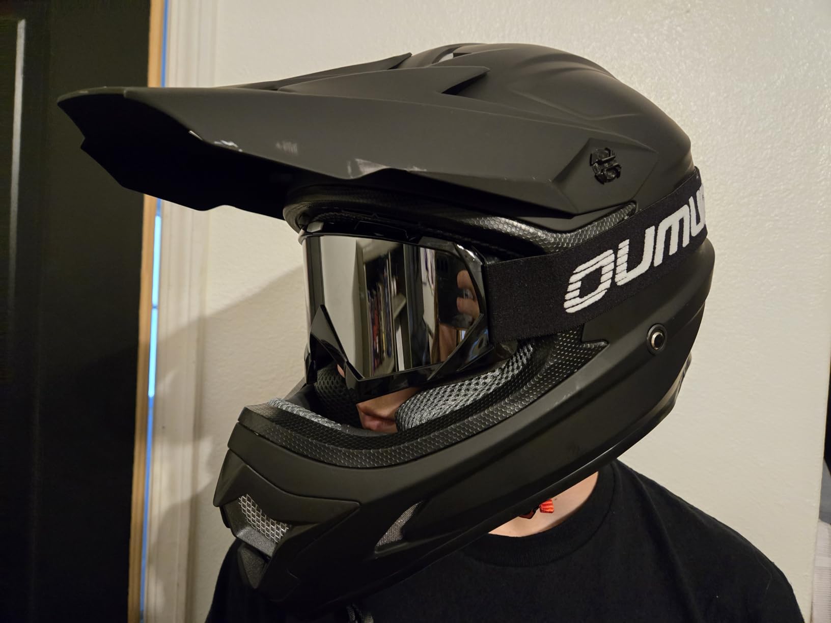 Adult ATV Dirt Bike Helmet with Goggles Gloves & Mask Quick Release Buckle Adjustable Sun Visor Motorcycle Adult Helmet Off-Road Motocross Downhill Moped MX for Unisex-Adult customer photo 2