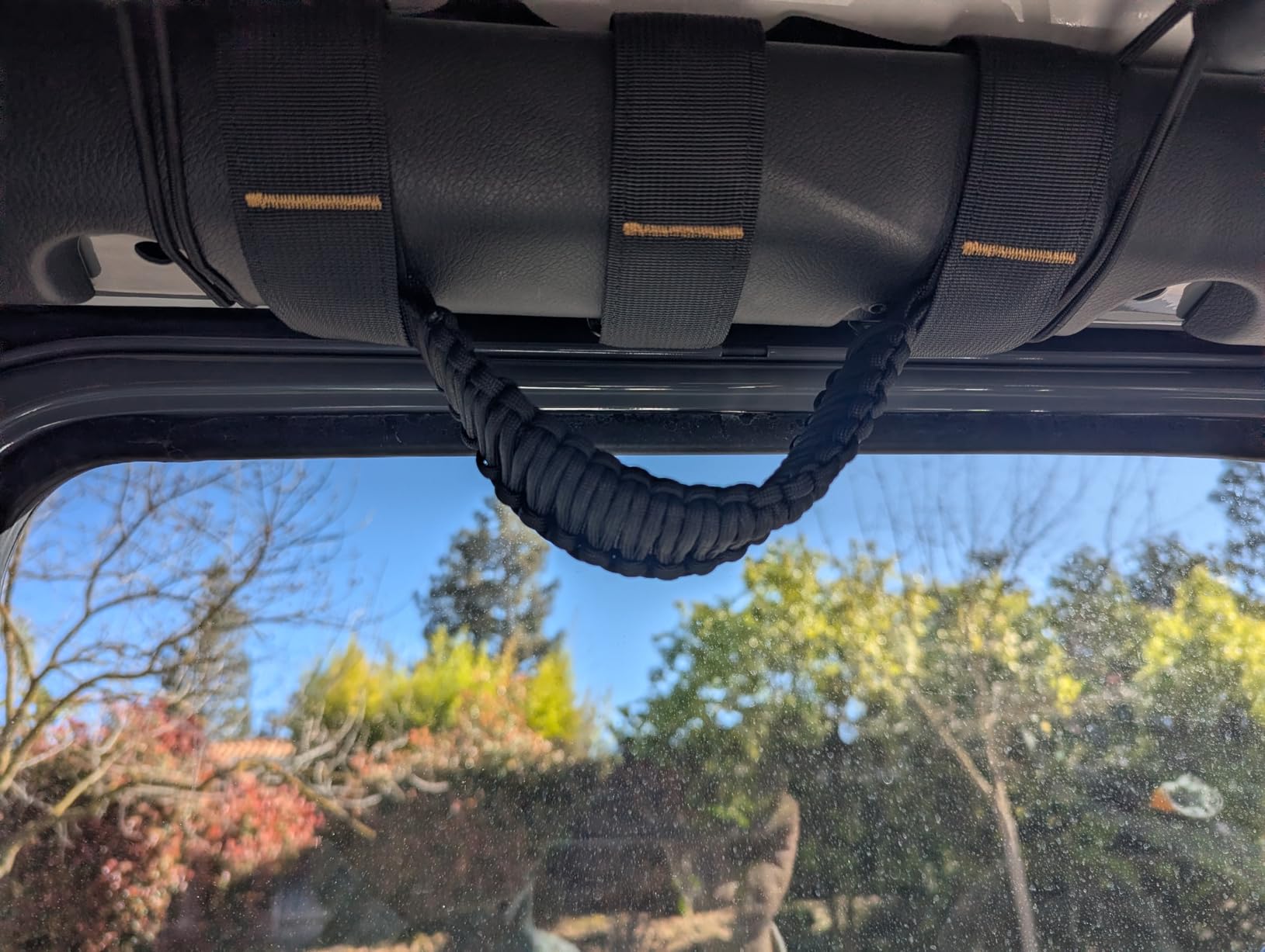 Jeep Grab Handles, 4 Pack Paracord Jeep Wrangler Roll Bar Grab Handles for JK TJ JL CJ YJ JKU JLU and Gladiator JT Wrangler Hardware Handle for 2019 2020 2021 2022 2023 2024 Modle customer photo 1