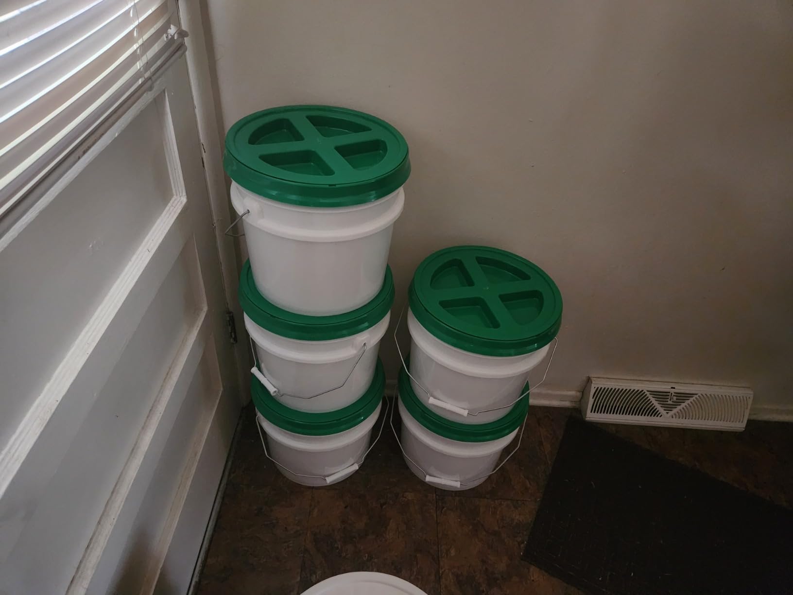 ePackageSupply 3.5 Gallon White Bucket with White Gamma Screw on Lid (Pack of 3), Food Grade Storage, Premium HPDE Plastic, BPA Free, Durable 90 Mil All Purpose Pail, Made in USA customer photo 1